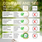 Royal Therapy 4-Pack King Memory Foam Pillow, Adjustable Shredded Odor-Free Pillow for Neck & Shoulder Pain Relief, Support for Back, Stomach, Side Sleepers, AirFlowPRO