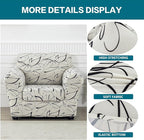 KRFOONN 2 Piece Chair Covers Printed Sofa Covers Couch Covers Washable Armchair Sofa Couch Slipcover Furniture Protector with Elastic Bottom for Living Room (Armchair, 58), Small