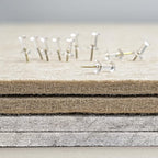 Bulletin Board, 36 x 24 inches Felt Board - Decorative Pin Board, Cork Board Alternative for Wall, 3' x 2' Foldable Self-Adhesive Vision Board with 20 Pushpins - Marble White