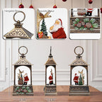 9.6" Christmas Snow Globe Lantern with Santa Claus - Water Swirling Glitter LED Light Musical Lantern with Exterior Decor - Vintage Xmas Gifts - USB Plug or Battery Operated Home Decor (Santa & Bear)