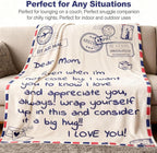 60 x 50 Inches Flannel Blanket for Mom Ultra-Soft Cozy Throw with Heartfelt Message Mother’s Day Birthday from Daughter or Son, Warm Decorative Sofa Blanket