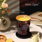 HomeLights Scented Candles | Large Jar 34 Oz Natural Soy Candle | 130 hrs Long-Lasting with 3 Wicks | Eclectic Mixed Styles Home Decor | Gifts for Mom & Women, Champagne Cassis & Honey