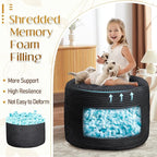 AS AWESLING Round Ottoman Foot Rest Pouf for Living Room Couch - Soft Plush Hassock