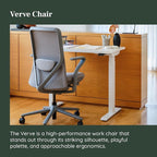 Branch Verve Chair - High Performance Executive Office Chair with Contoured Back and Adjustable Lumbar Support - High Density Foam Cushion and 3D Knit Back - Fits 5' to 6', Up to 275 lbs, Lunar