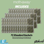 Richards Homewares Moth Away Sachets – 72-Pack Value Pack, Natural Herbal Moth Repellent, Non-Toxic & Chemical-Free, Fresh Scent for Closets, Drawers & Storage – Made in USA