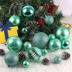 Teal Set of XL (4.0") 4PCS Christmas Balls - Christmas Tree Decoration Ornaments Shatterproof Hanging Balls for New Year Easter Valentine Holiday Decorations