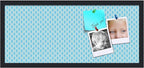 PinPix 28x12 inch Cork Bulletin Board. This Decorative Framed Pin Board Comes with Sky Blue Waves Design and a Satin Black Frame. Ideal for Home Office Decor (PinPix-245)