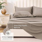 Love's cabin Twin Comforter Set Light Brown, 5 Pieces Twin Bed in a Bag, All Season Bedding Sets with 1 Comforter, 1 Flat Sheet, 1 Fitted Sheet, 1 Pillowcase and 1 Pillow Sham