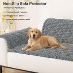Smiry Pet Couch Cover for Dogs Washable, Non-Slip Fuzzy Couch Covers for 3 Cushion Sofa Pet Friendly, Soft Thick Furniture Protector Sofa Slipcover Mat for Dogs (Grey, 27.6" x 27.6")