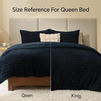BEDELITE Fleece King Comforter Set -Super Soft & Warm Fluffy Navy Faux Fur Bedding, Luxury Fuzzy Heavy Bed Set for Winter with 2 Pillow Cases