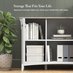 Bush Home Salinas Accent Storage Cabinet with Doors in Pure White and Shiplap Gray