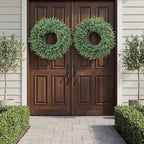 32'' Eucalyptus Wreath for Front Door - Large Artificial Eucalyptus Leaves with White Seeds Greenery Outdoor Wreath for Porch,Window,Farmhouse,Home,Hanging Decor- Spring, Summer, All Seasons (Green) ﻿