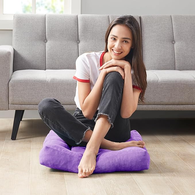 Degrees of Comfort Floor Cushion 22: Square Purple 22x22x4 Gusset Square-1PK
