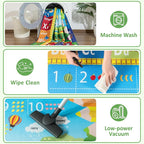 ST. BRIDGE Educational Kids Rug for Playroom 4x6 Feet, Non Slip Play Mat with ABC Alphabet, Numbers & Animals for Toddler Preschool Nursery Classroom, Soft Washable Area Rug for Early Learning