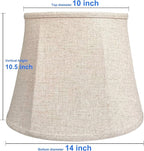 Double TOOTOO STAR Brown Lamp Shade Set of 2, Large Drum Lampshade for Floor Light and Table Lamp 10x14x10 inch, DIY Fabric Natural Linen Hand Crafted, Spider (Brown, 10 x 14 x 10.5 inch)