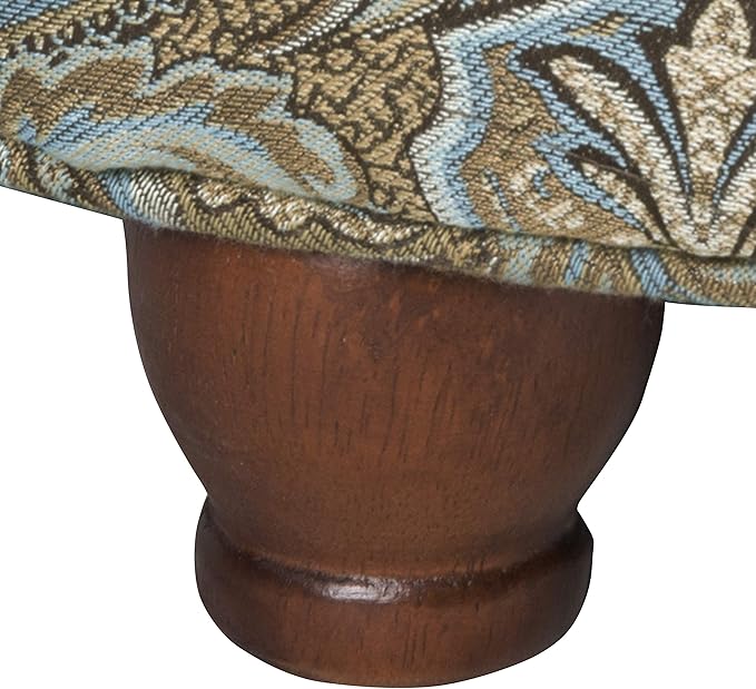 Homepop Home Decor |N8264-F1044 | Large Button Tufted Woven Round Storage Ottoman | Ottoman with Storage for Living Room & Bedroom, Traditional Paisley
