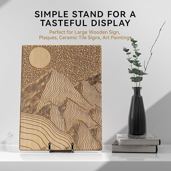12 Inch Large Plate Stands for Display - Metal Picture Frame Easel Stands for Plates, Books, Platters, Plaques, Decor (2 Pack)