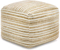 Anji Mountain Artisan Crafted Cotton Blend Pouf Ottoman | Versatile Floor Seating & Footstool for Living Room | Modern Boho Home Décor Accent | Filled Pouffe