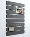 Fluxynara Cork Board Alternative Felt Strip Board 8-Pack 13"x2", Office Pin Board with 50 Push Pins, Adhesive Install for Bedroom Door & Home Office(Charcoal Gray)