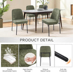 Dining Chairs Set of 4, Modern Dining Chairs, Fabric Upholstered Dining Chairs, Kitchen Chairs with Curved Back and Metal Legs for Dining Room Kitchen Restaurant, Green