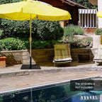 Tangkula 42 LBS Patio Umbrella Base, 25 Inches Heavy Duty Square Market Umbrella Base Stand W/4 Non-Slip Pads, 1.6”/1.9” Adapters, Tightening Knob, Outdoor Umbrella Stand for Patio, Poolside