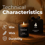 Natur IX Dusk Scented Candles for Home | Sandalwood & Amber | Natural Non Toxic Soy Candles with Essential Oils | 50 H Long Burning