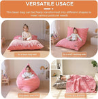 MAXYOYO 3 in 1 Kids Bean Bag Chair Bed, Convertible Chair Folds from Bean Bag to Lounger, Child Floor Sofa for Gaming, Reading, Floor Mattress with High-Density Foam Filling