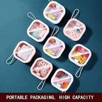 2pcs Hair Tie Organizer Boxes,Small Portable Holder Can Be Stackable Or Hung On The Wall,Best for Ties Storage or Small Items on Desktop, Pink&White