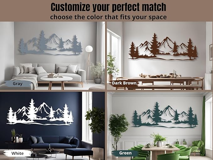 Vailla Mountain Art Large Mountains Wall Decor Wood Wall Art 3D Wall Hanging Home Decoration Nature 3D Textured Sculptures Mountain Rivers Decorative Painting Suitable For Living Room Bedroom Office