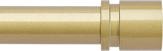 Curtain Rods for Windows 16 to 88 Inches Adjustable Length 1 Inch Diameter Window Curtain Rod with Aluminium Finials, Flash Gold