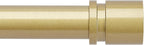 Curtain Rods for Windows 16 to 200 Inches Adjustable Length 1 Inch Diameter Window Curtain Rod with Aluminium Finials, Flash Gold