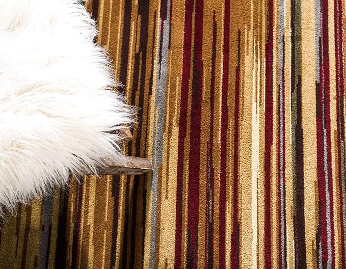 Unique Loom Barista Collection Area Rug - Icatu (4' 1" Round, Beige/ Brown)