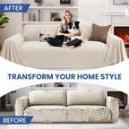 Couch Covers for Dogs, 78"x118", Washable Sofa Covers for 3 Cushion Couch, L Shaped Couch Cover Multi-Use, Non Slip Sofa Slipcovers for Living Room, Couch Cover Blanket, Off White
