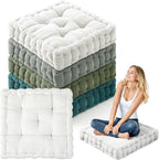 Jerify Floor Pillow Cushions 22 x 22 Inch Round Square Large Meditation Floor Pillow for Classroom Adult Meditation Picnic Party Seating Learning Daycare School(20x20x5'',Square,Mixed Green)