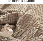 Sofa Covers Couch Covers for Sofa Pet Friendly Couch Cushion Covers Universal Sofa Covers Washable Stretch Slipcovers for Sectional Sofa (Texture Light Coffee, 3 Seats + Chaise Cover)