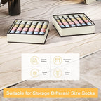 Joyoldelf Drawer Organizer 2 Packs, 24 Cell Collapsible Closet Cabinet Storage Boxes for Underwear, Socks, Bra, Handkerchiefs, Ties, Belts