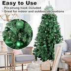 Emerald Green 3.2" Large Christmas Balls - Christmas Tree Decoration Ornaments Shatterproof Hanging Balls for Birthday Halloween Holiday Wedding Decorations Set of 10pcs
