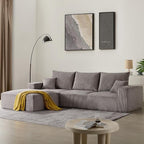 40" Square Stuffed Ottoman Pouf for Sofa Couch, Corduroy Poufs with Foam Chunk Filling, Furry & Fluffy Pouf Foot Stool Movable Ottoman. 40*40 Floor Poufs Foot Rest for Living Room, Grey(1 Piece Set)