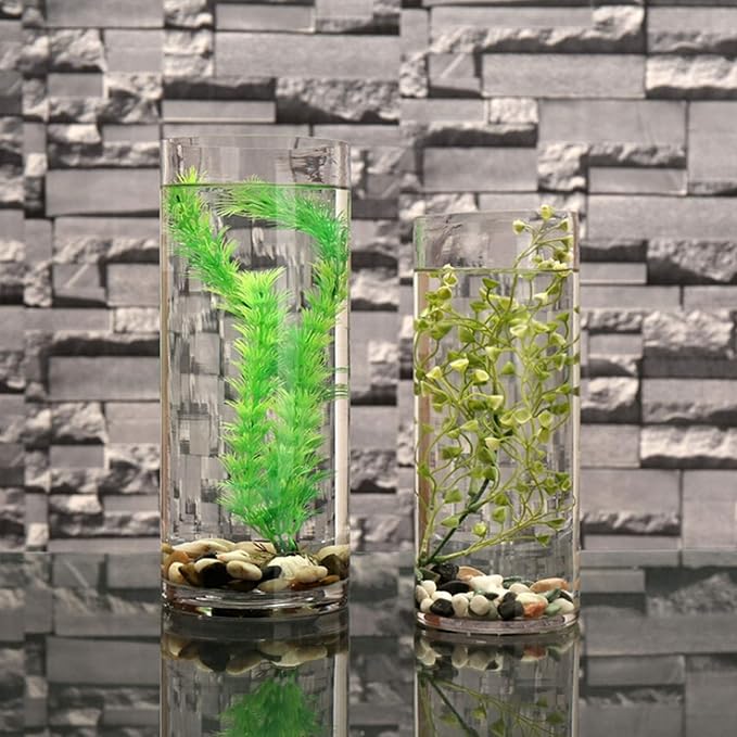 WGV Cylinder Vase, Width 8", Height 16", Clear Wide Large Diameter Flower Glassware, Floral Container, Planter Terrarium for Wedding Party Event, Home Accent Decor, 1 Piece
