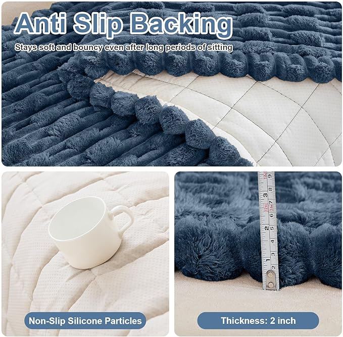 Couch Cover for Dogs, Non Slip Fuzzy Pet Couch Covers for Sofa,Couch Covers for Sofa Pet Friendly,Thick Soft Sofa Slipcovers Cushion Protector(Berlin Blue, 28" x 83"/70 x 210cm)