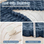 Couch Cover for Dogs, Non Slip Fuzzy Pet Couch Covers for Sofa,Couch Covers for Sofa Pet Friendly,Thick Soft Sofa Slipcovers Cushion Protector(Berlin Blue, 28" x 71"/70 x 180cm)
