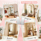 Full Length Mirror, 78" x 38" Arched Full Body Mirror Large Standing Floor Mirrors, Mirrors for Bedroom, Bathroom, Living Room Standing or Wall Leaning, Gold
