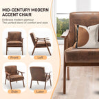 KEIKI Mid-Century Modern Accent Chair with Solid Wood Frame, Comfortable Single Sofa Chair for Daily Use in Living Room or Bedroom