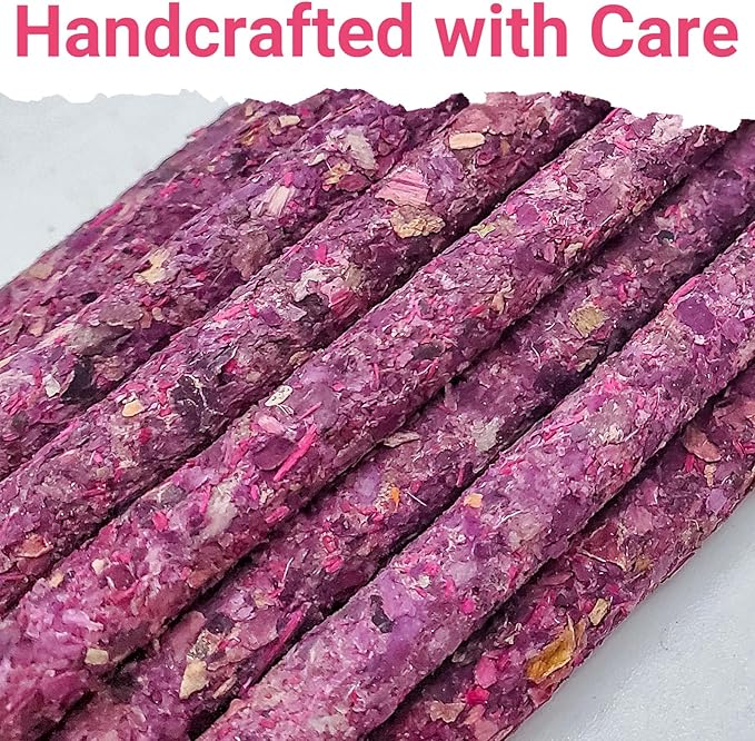 Rose Incense Sticks Natural - 16 Sticks Handcrafted Rose Sticks for Relaxation, Meditation, Yoga, Spiritual Purification & Home Ambiance | inciensos aromaticos para la casa