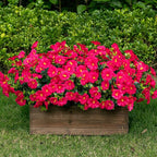 Lnoicy Artificial Flowers for Outdoor 12 Bundles Eucalyptus Fake Flowers for Planter,UV Resistant Fake Morning Glory for Home/Porch/Garden Decoration（Rose Red）