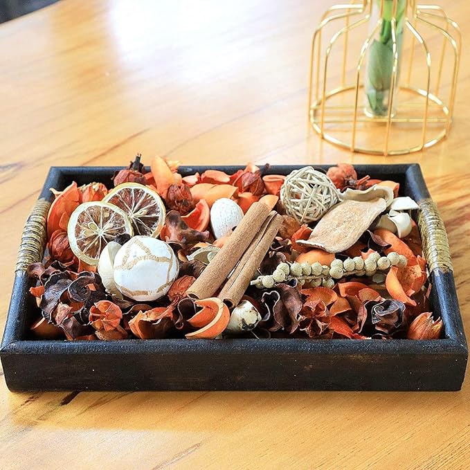 Qingbei Rina Orange Potpourri Bowl Filler, Cinnamon Scented Potpourri Dried Flowers, Decorative Vase Filler,Home Fragrance, Bathroom Decor,14 oz,(Citrus Orange)