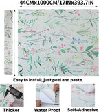 Spring Floral Wallpaper - Peel & Stick Self-Adhesive (17.5" x 393.7"), Vintage Flower Vinyl Contact Paper for Cabinets, Removable Wall Covering for Kitchen, Bathroom & Home Decor