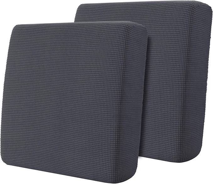 Hokway Stretch Couch Cushion Slipcovers Reversible Cushion Replacement Slipcovers Sofa Cushion Covers(Gray, 2)