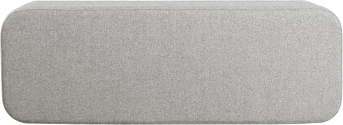HomePop Upholstered Storage Bench with Metal Leg, 42" W, Cool Gray Woven