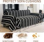 HAOMAIJIA Non Slip Couch Cover Sofa Covers for 3 Cushion Couch Washable sectional Couch Covers for Dogs pet Furniture Protector Couch Cover Blanket for Living Room (TM-Black, 71"x134")